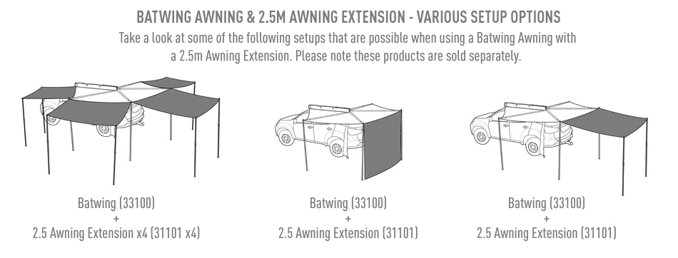 Rhino rack batwing online tapered zip extension 31112