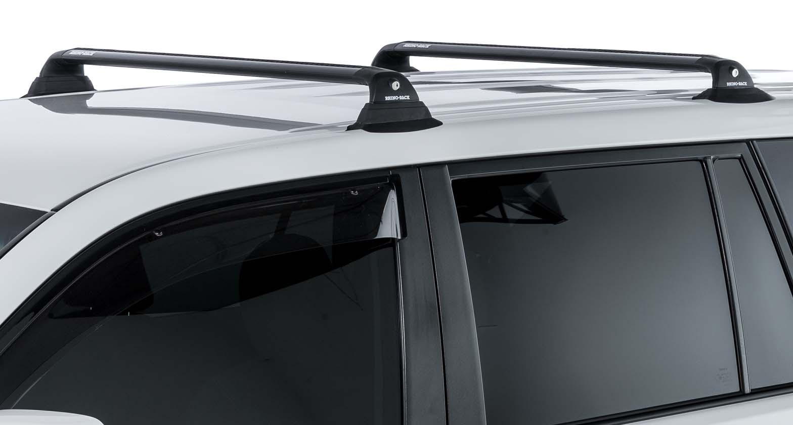 VolksWagon T-Roc 2020on (with raised rails) Yakima JetStream Thru Bar Black  (2) (9813501/9813064) - Roof Rack World