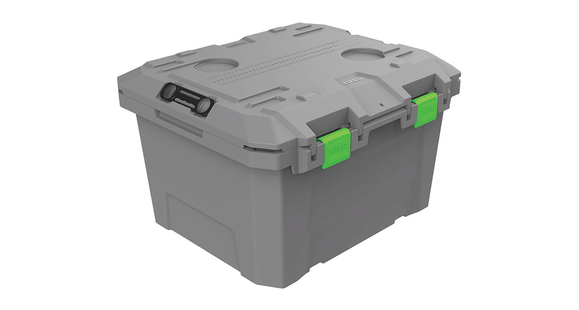 TRED Storage Box 65L- Grey With Green