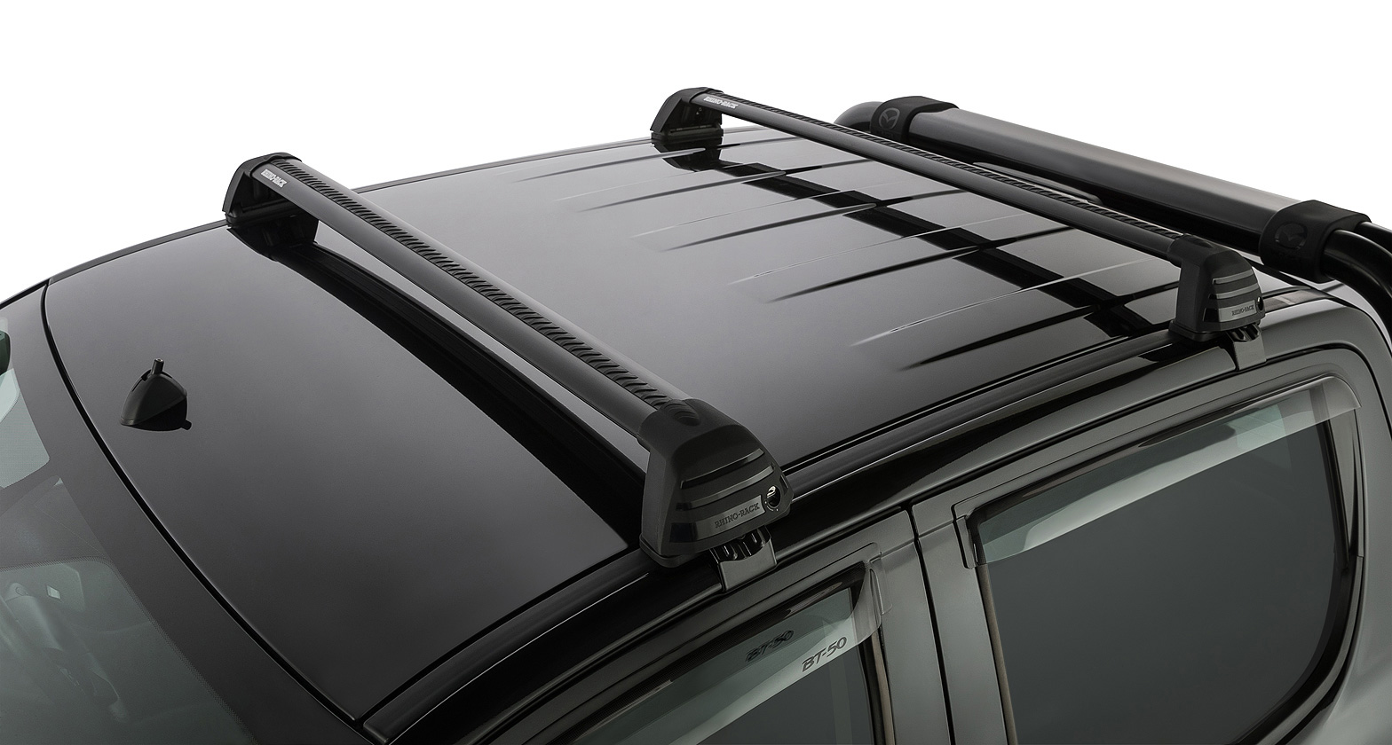 Vortex ROC25 Flush Black 2 Bar Roof Rack Rhino Rack AU