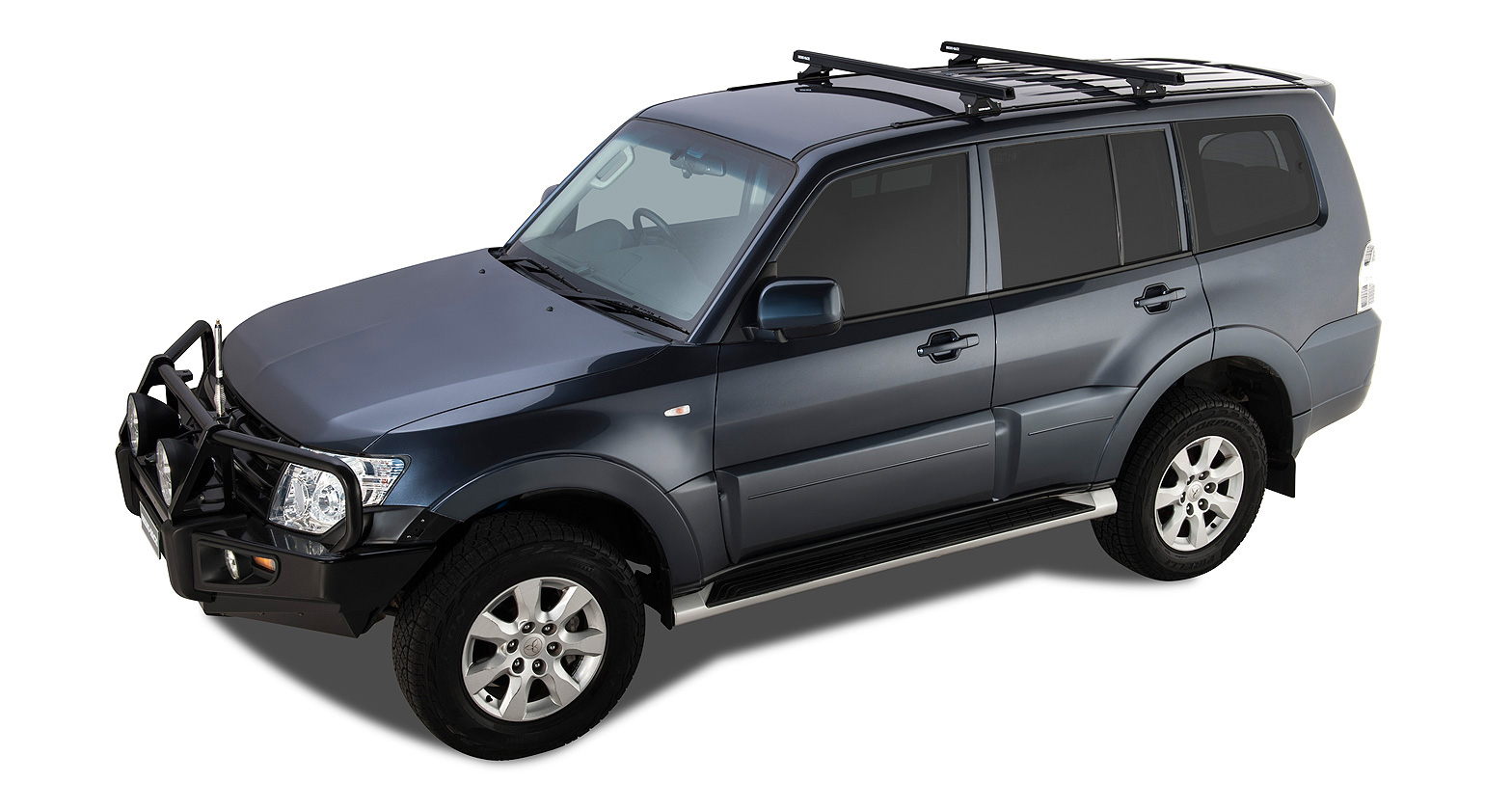 Heavy Duty RLTP Trackmount Black 2 Bar Roof Rack