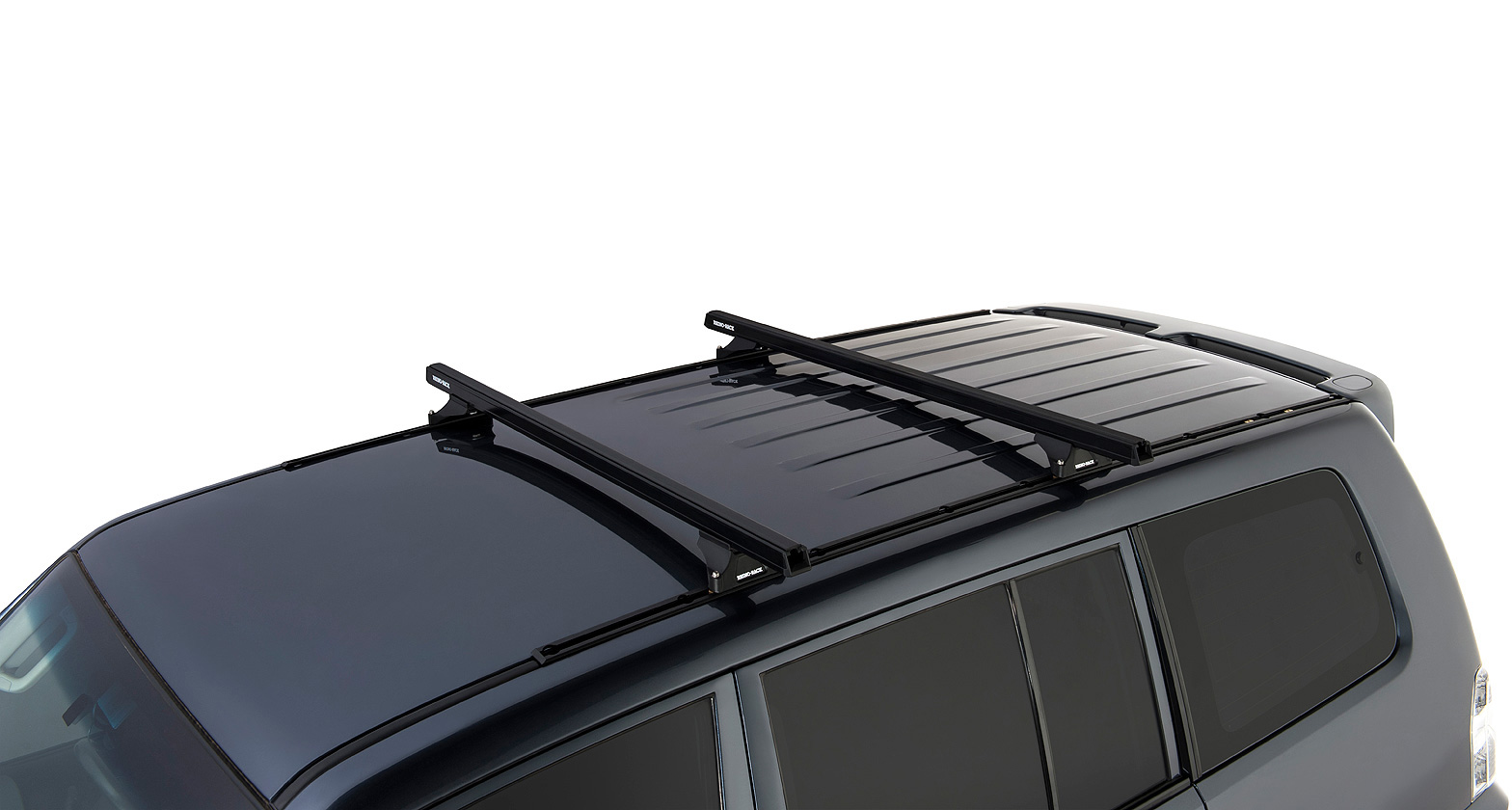 Heavy Duty RLTP Trackmount Black 2 Bar Roof Rack - Stock Code: JA0659