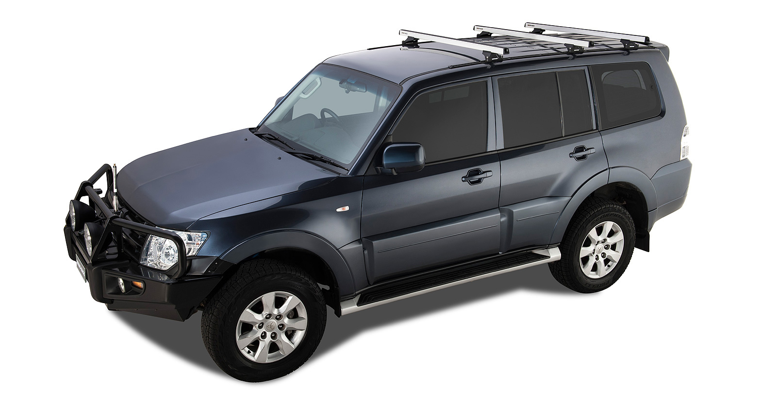 Heavy Duty RLTP Trackmount Silver 3 Bar Roof Rack