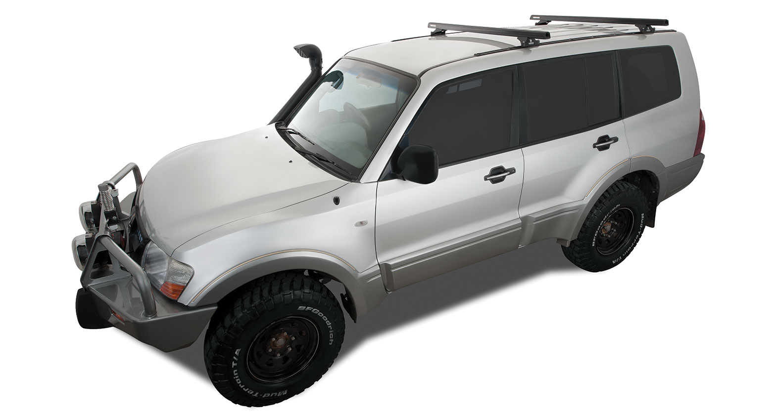 Heavy Duty RLTP Trackmount Black 2 Bar Roof Rack