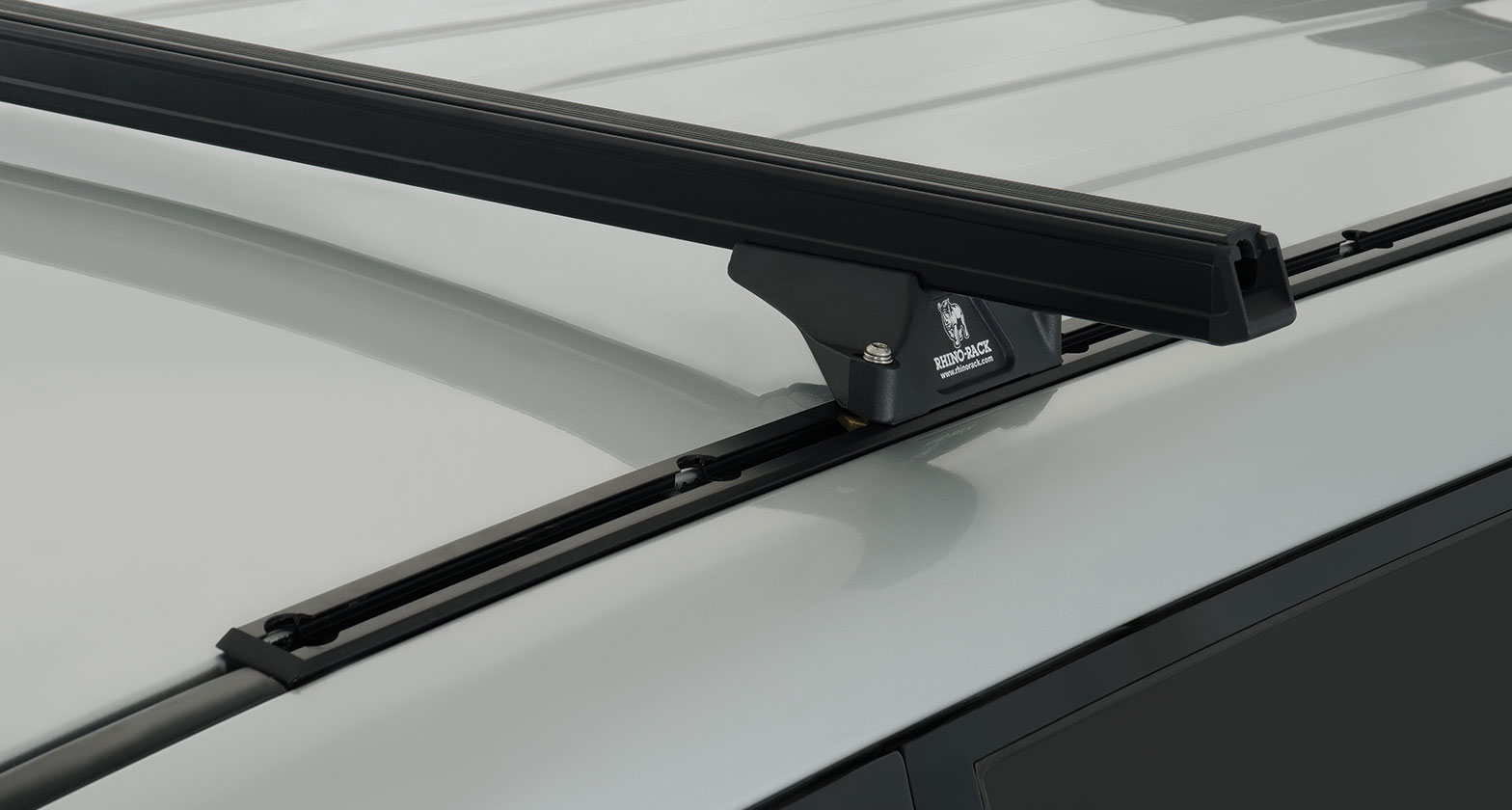Heavy Duty RLTP Trackmount Black 2 Bar Roof Rack - Stock Code: JA0659