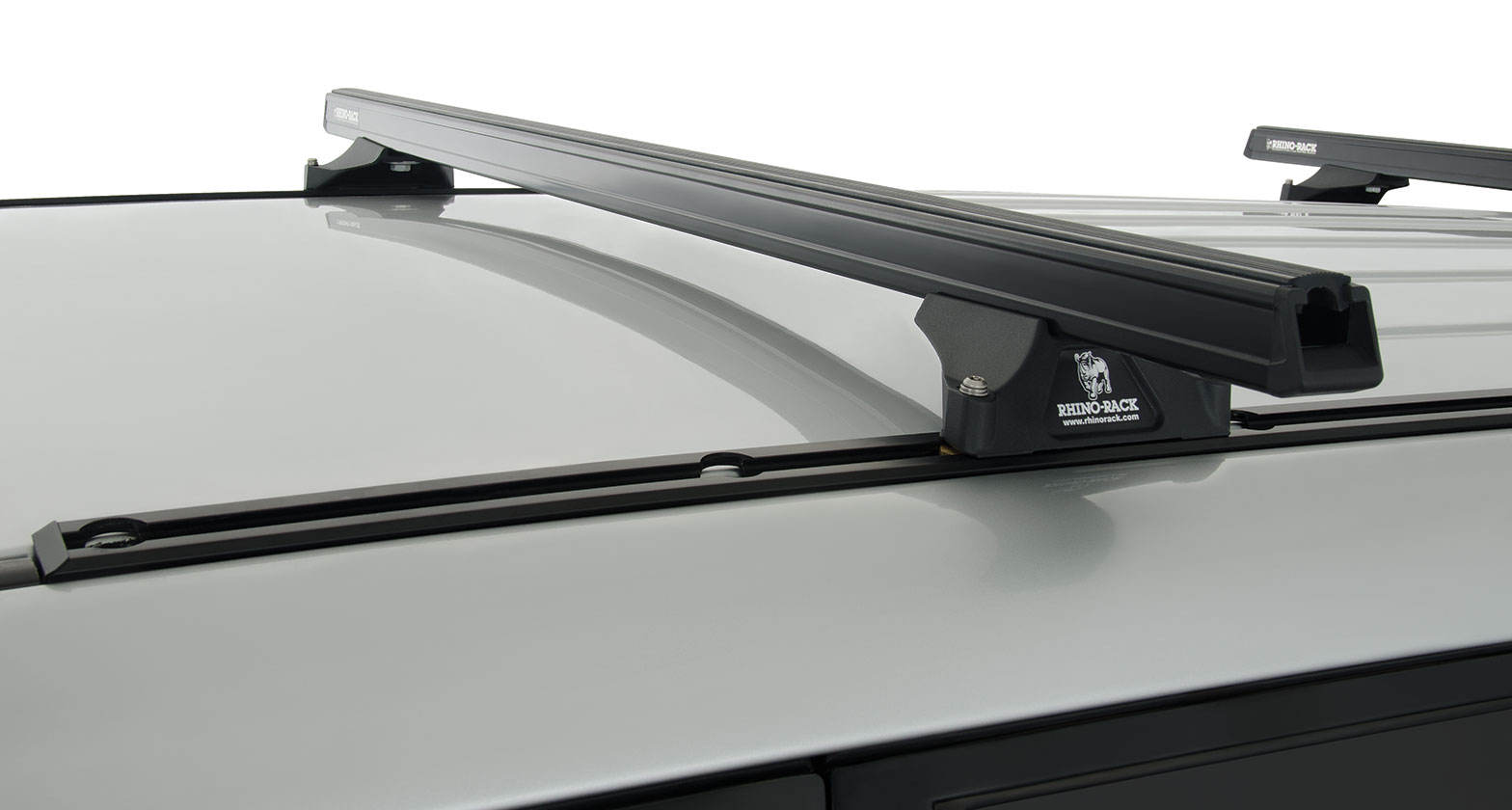 Heavy Duty RLTP Trackmount Black 2 Bar Roof Rack - Stock Code: JA0659