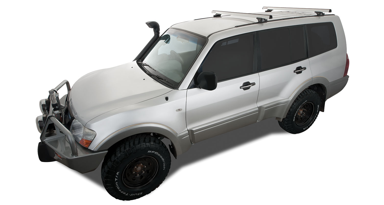 Heavy Duty RLTP Trackmount Silver 2 Bar Roof Rack