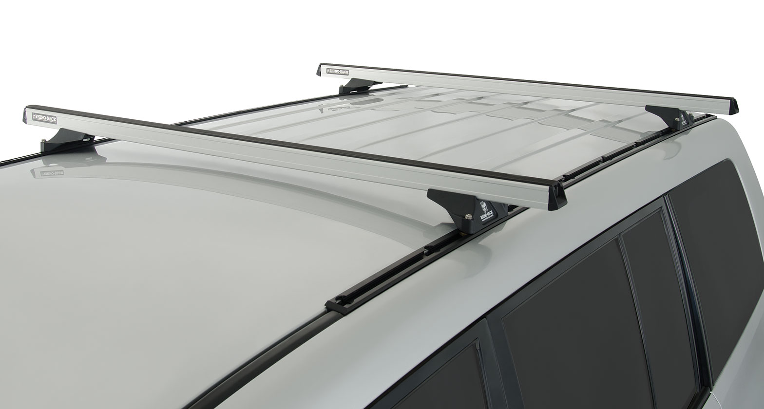 Heavy Duty RLTP Trackmount Silver 2 Bar Roof Rack - Stock Code: JA0746