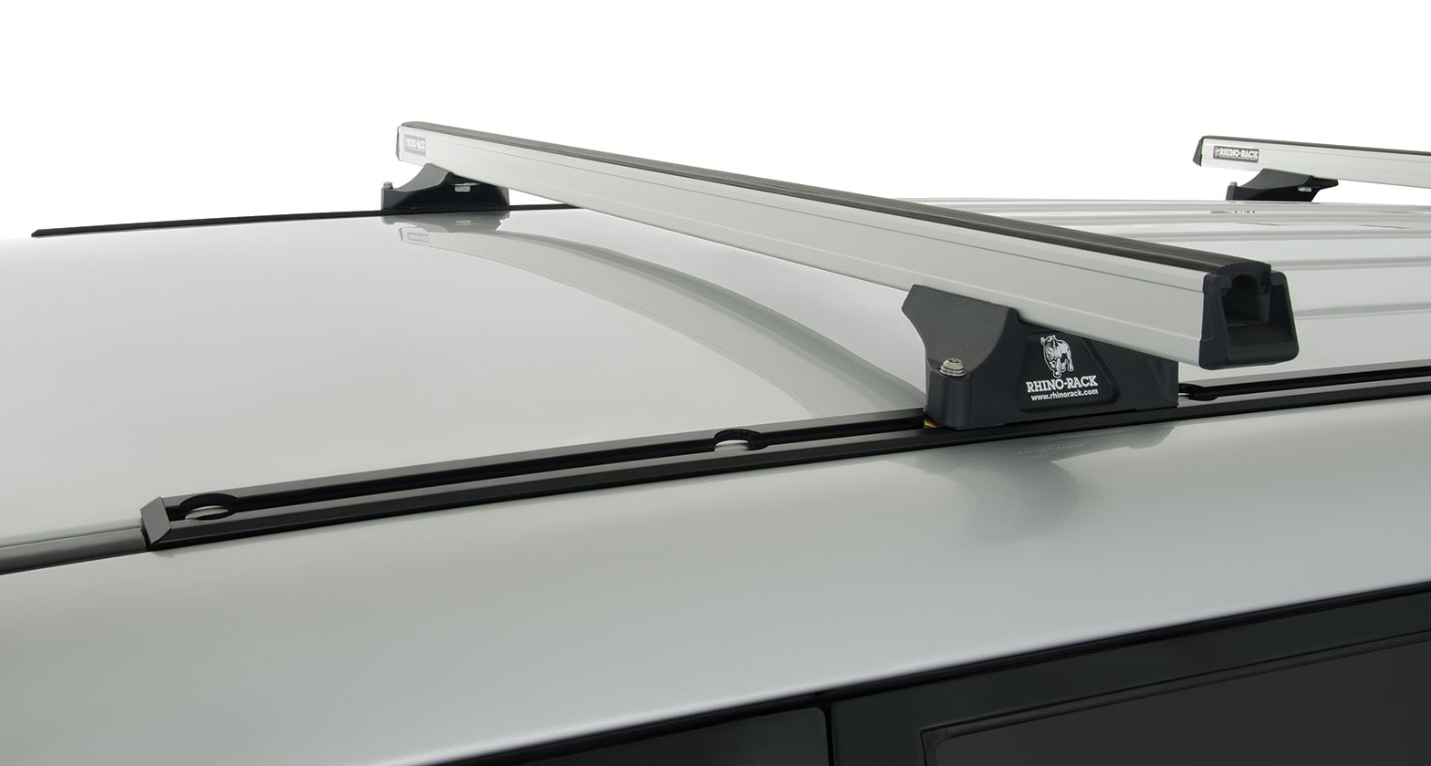 Heavy Duty RLTP Trackmount Silver 2 Bar Roof Rack - Stock Code: JA0746