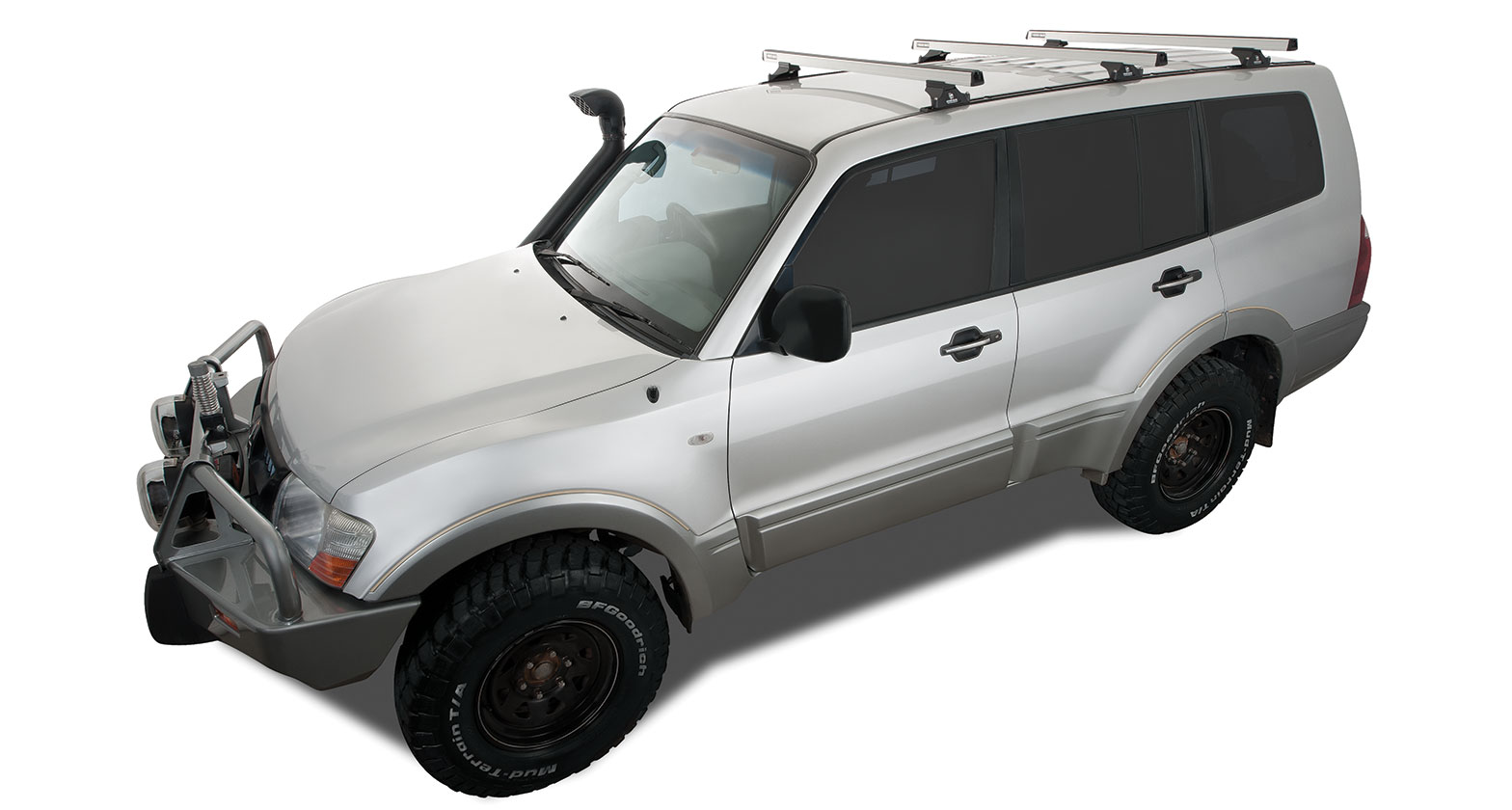Heavy Duty RLTP Trackmount Silver 3 Bar Roof Rack