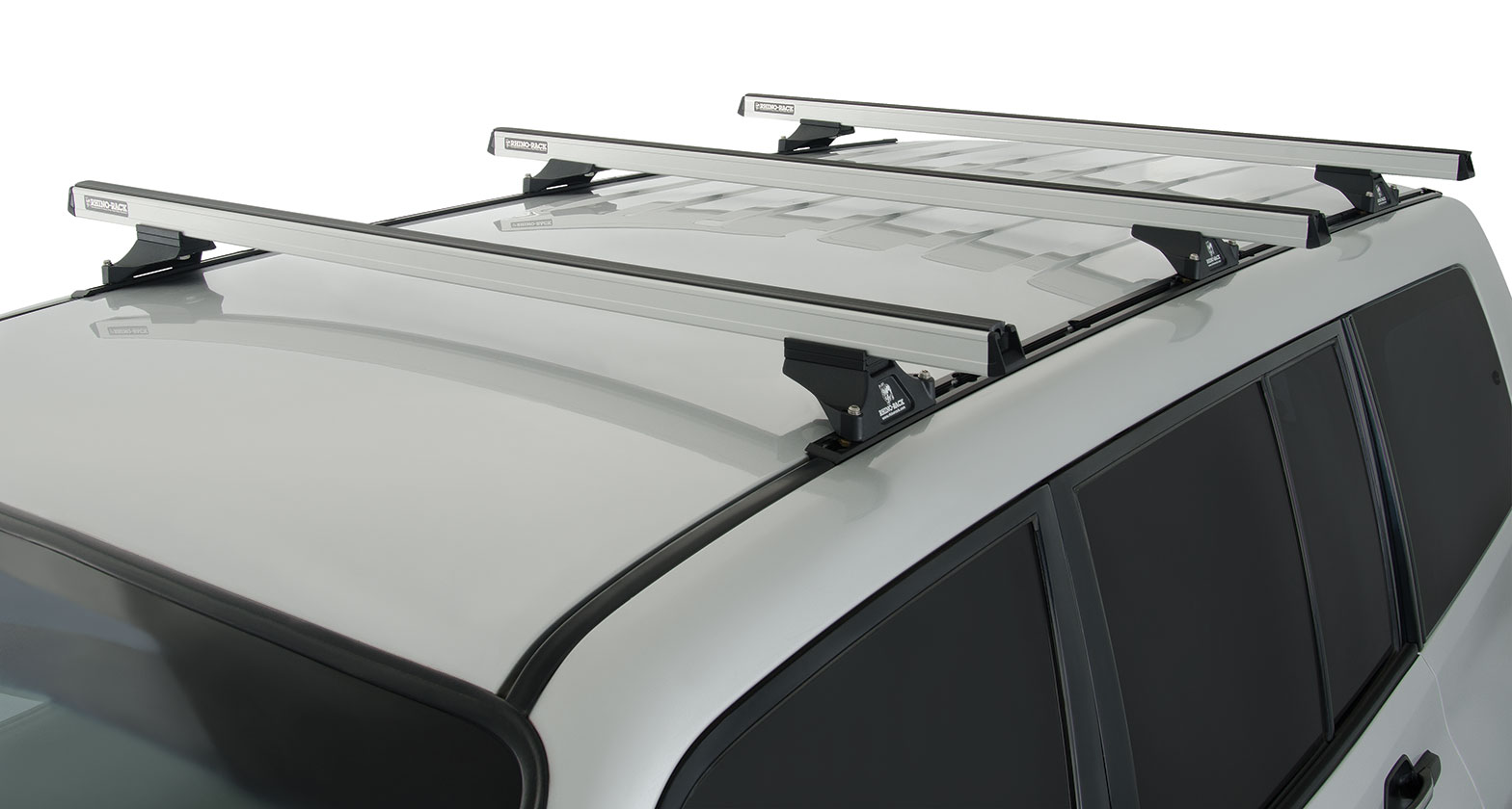 Heavy Duty RLTP Trackmount Silver 3 Bar Roof Rack - Stock Code: JA0759