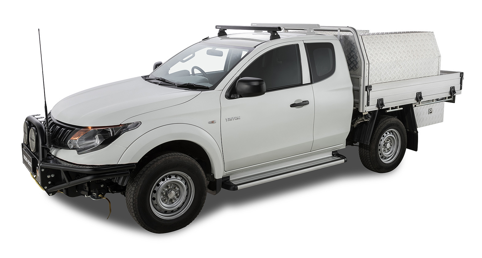 Heavy Duty RLT600 Ditch Mount Black 1 Bar Roof Rack (Front)