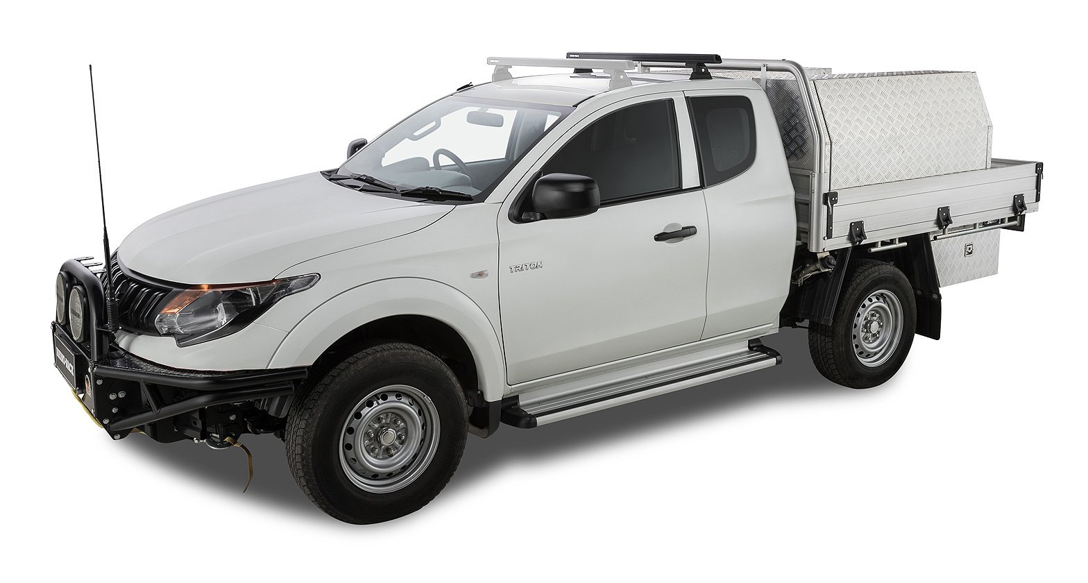 Heavy Duty RLT600 Ditch Mount Black 1 Bar Roof Rack (Rear)