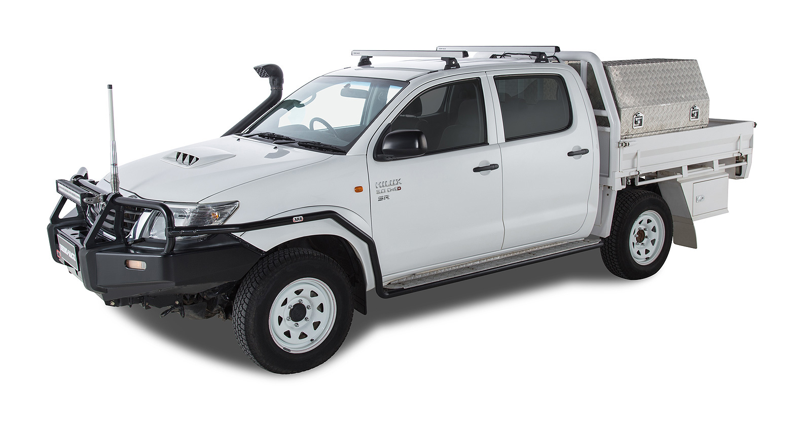 Heavy Duty RLT600 Trackmount Silver 2 Bar Roof Rack