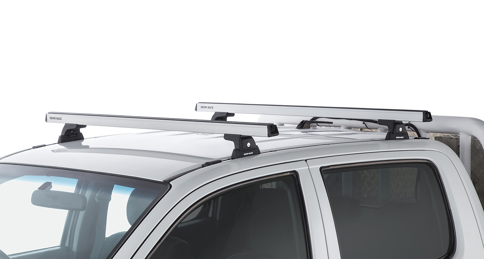 Heavy Duty RLT600 Trackmount Silver 2 Bar Roof Rack - Stock Code: JA6238