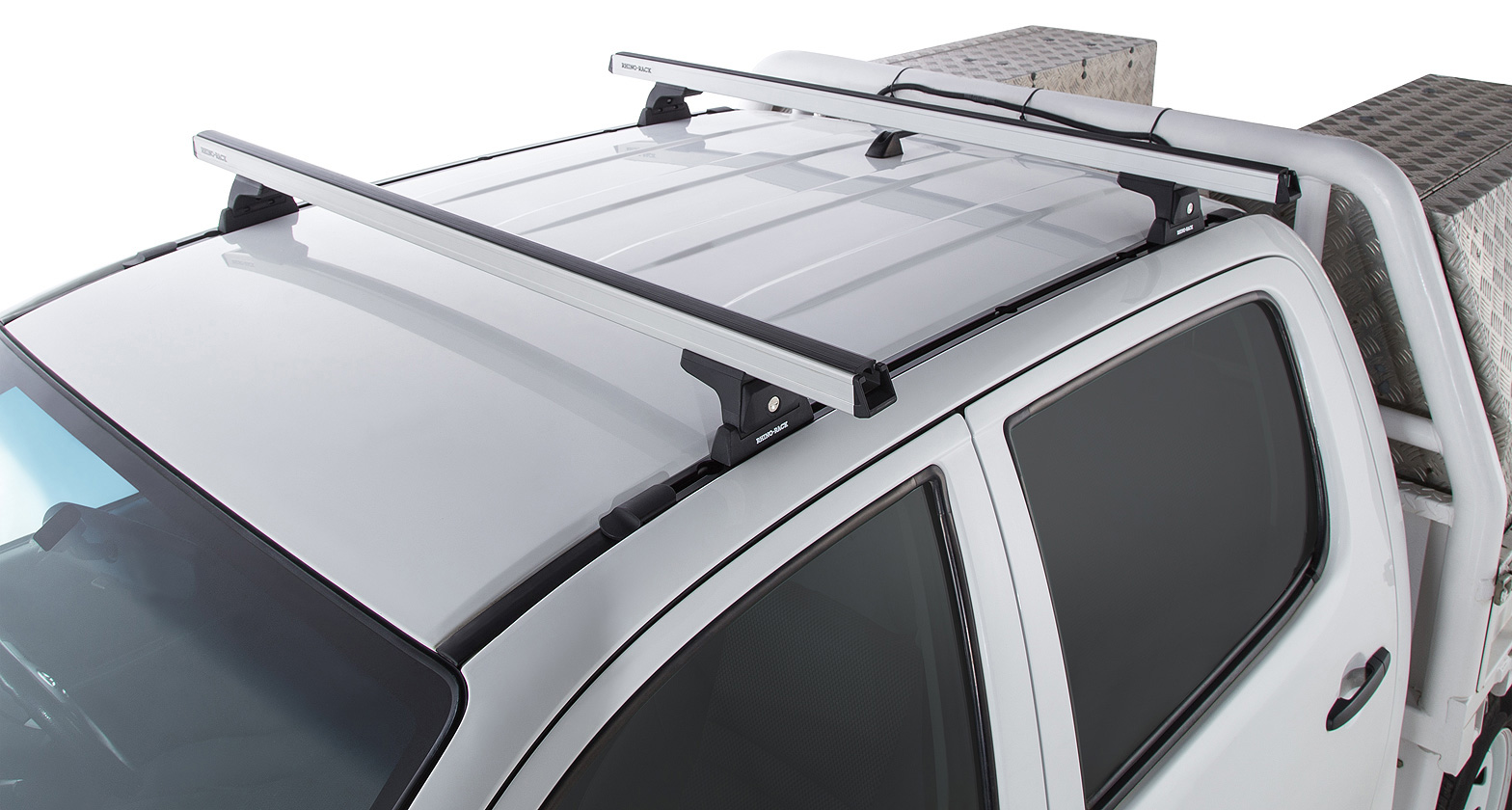 Heavy Duty RLT600 Trackmount Silver 2 Bar Roof Rack - Stock Code: JA6238