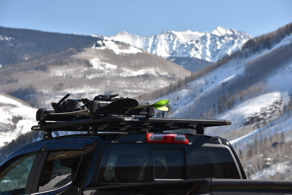 Rhino-Rack Ski Carrier on Pioneer Roof Tray