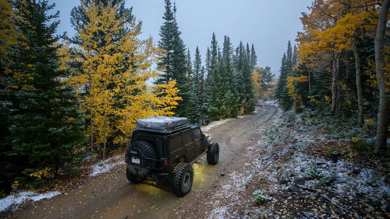 Jeep on dirt trail