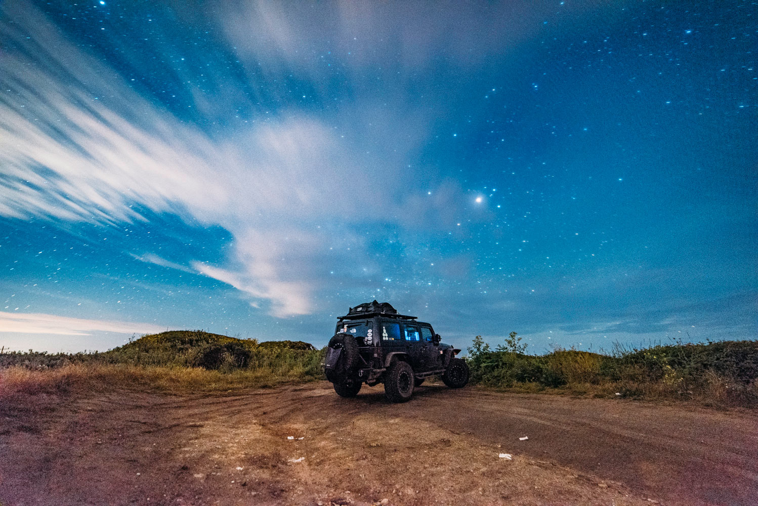 Jeep out in the open