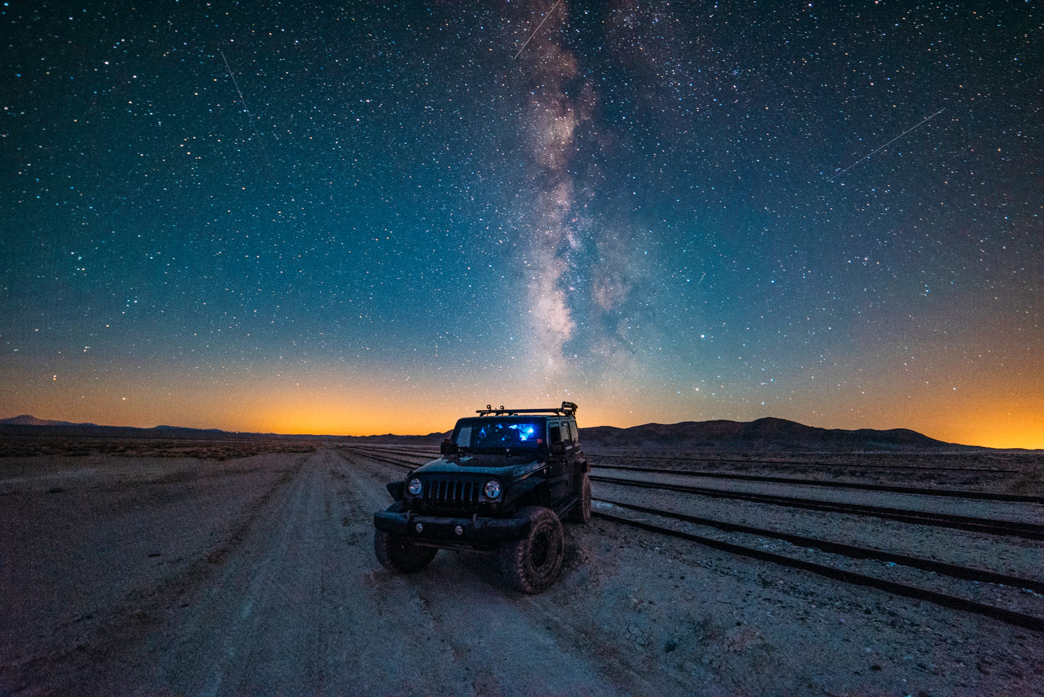 Jeep in the sunset