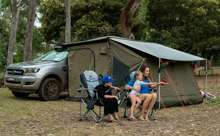 Feeding the birds while camping