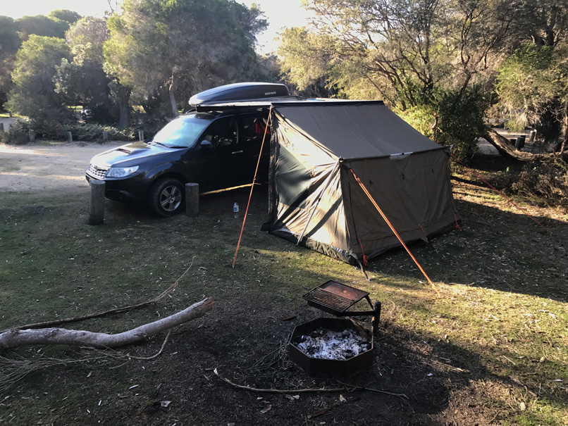 camping with a tag along tent